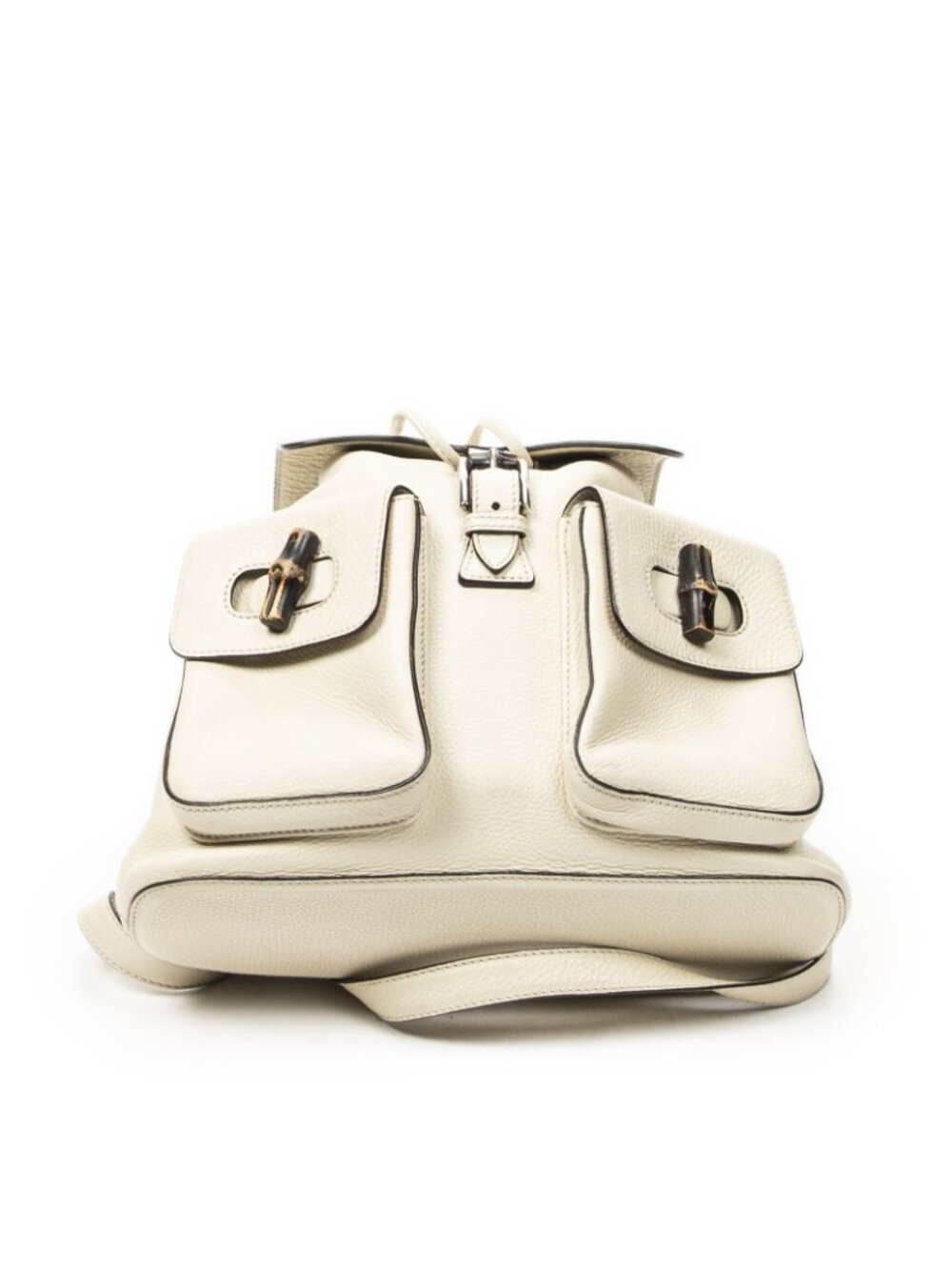 Gucci Bamboo Backpack Tassel Ivory Gray Calfskin Leather - Picture 6 of 10